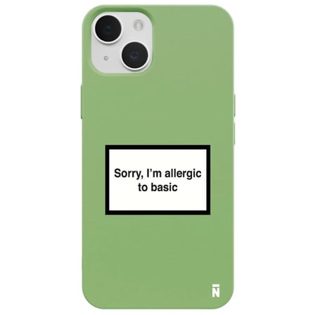 iPhone 11 Yeşil Lansman Renkli Silikon I'm Allergic Yazılı Kamera Korumalı Telefon Kılıf