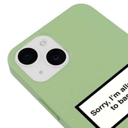 iPhone 11 Yeşil Lansman Renkli Silikon I'm Allergic Yazılı Kamera Korumalı Telefon Kılıf