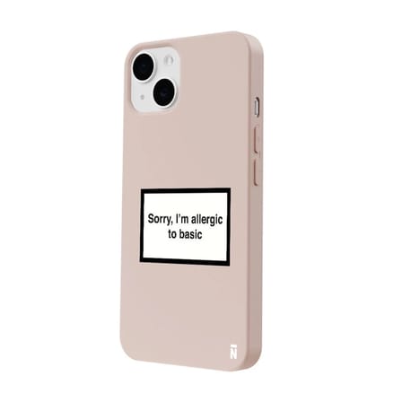 iPhone 11 Pudra Lansman Renkli Silikon I'm Allergic Yazılı Kamera Korumalı Telefon Kılıf