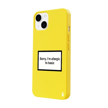 iPhone 11 Sarı Lansman Renkli Silikon I'm Allergic Yazılı Kamera Korumalı Telefon Kılıf