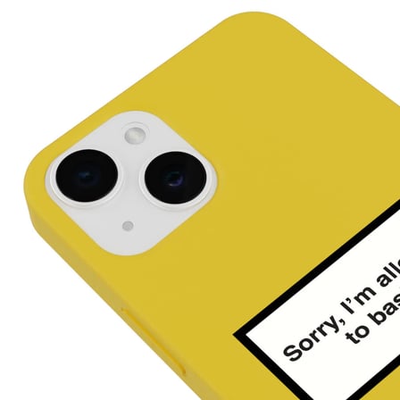 iPhone 11 Sarı Lansman Renkli Silikon I'm Allergic Yazılı Kamera Korumalı Telefon Kılıf