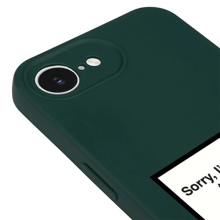 iPhone 16E Yeşil Lansman Renkli Silikon I'm Allergic Yazılı Kamera Korumalı Telefon Kılıf