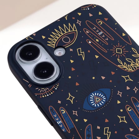 iPhone 17 Lacivert Lansman Renkli Silikon I'm Mysterious Tasarımlı Kamera Korumalı Telefon Kılıf