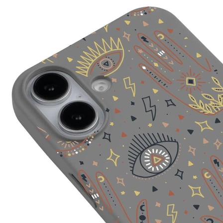 iPhone 17 Gri Lansman Renkli Silikon I'm Mysterious Tasarımlı Kamera Korumalı Telefon Kılıf