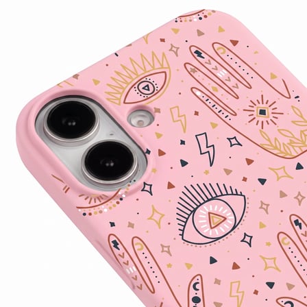 iPhone 17 Pembe Lansman Renkli Silikon I'm Mysterious Tasarımlı Kamera Korumalı Telefon Kılıf