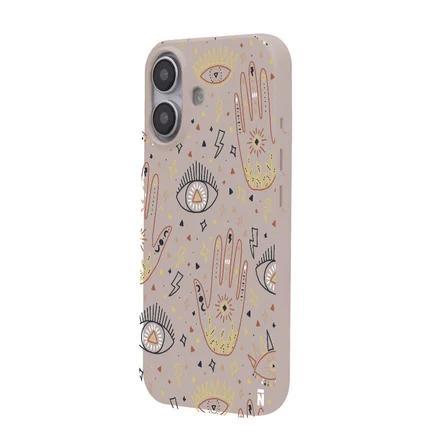 iPhone 16 Plus Pudra Lansman Renkli Silikon I'm Mysterious Tasarımlı Kamera Korumalı Telefon Kılıf