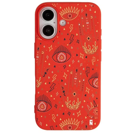 iPhone 16 Plus Kırmızı Lansman Renkli Silikon I'm Mysterious Tasarımlı Kamera Korumalı Telefon Kılıf