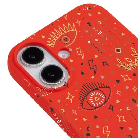 iPhone 16 Plus Kırmızı Lansman Renkli Silikon I'm Mysterious Tasarımlı Kamera Korumalı Telefon Kılıf