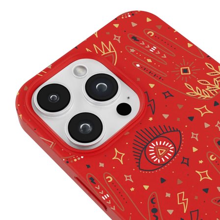 iPhone 15 Pro Kırmızı Lansman Renkli Silikon I'm Mysterious Tasarımlı Kamera Korumalı Telefon Kılıf