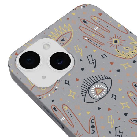 iPhone 15 Plus Gri Lansman Renkli Silikon I'm Mysterious Tasarımlı Kamera Korumalı Telefon Kılıf