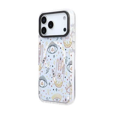 iPhone 17 Pro Yanları Beyaz Magsafe Arty Şeffaf Mysterious Tasarımlı Premium Kılıf