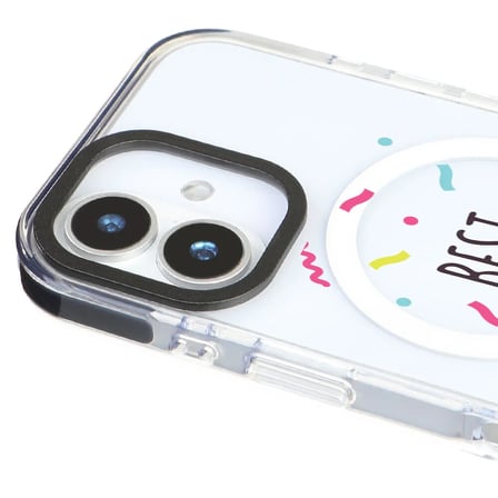 iPhone 17 Yanları Siyah Magsafe Arty Şeffaf Best Wishes Kedi Tasarımlı Premium Kılıf