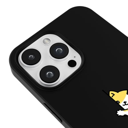 iPhone 14 Pro Max Siyah Lansman Renkli Silikon Cat Lover Kedi Tasarımlı Kılıf