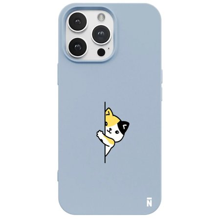 iPhone 12 Pro Mavi Lansman Renkli Silikon Cat Lover Kedi Tasarımlı Kılıf