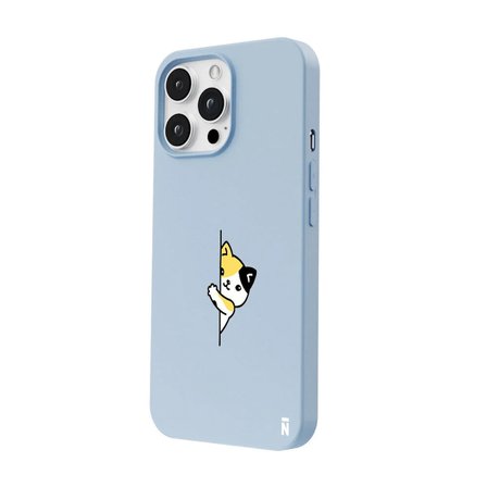 iPhone 12 Pro Mavi Lansman Renkli Silikon Cat Lover Kedi Tasarımlı Kılıf