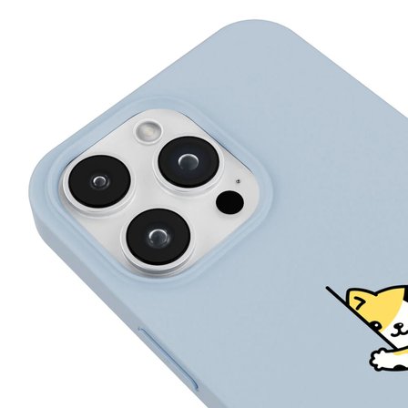 iPhone 12 Pro Mavi Lansman Renkli Silikon Cat Lover Kedi Tasarımlı Kılıf