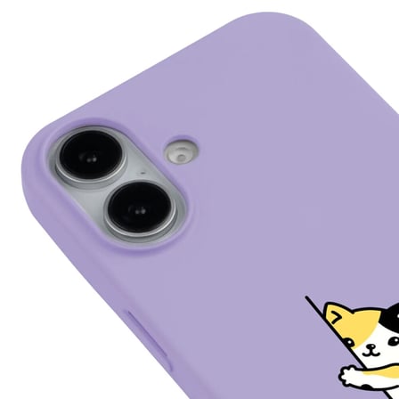 iPhone 17 Lila Lansman Renkli Silikon Cat Lover Kedi Tasarımlı Kılıf
