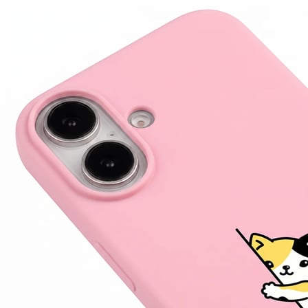 iPhone 17 Pembe Lansman Renkli Silikon Cat Lover Kedi Tasarımlı Kılıf