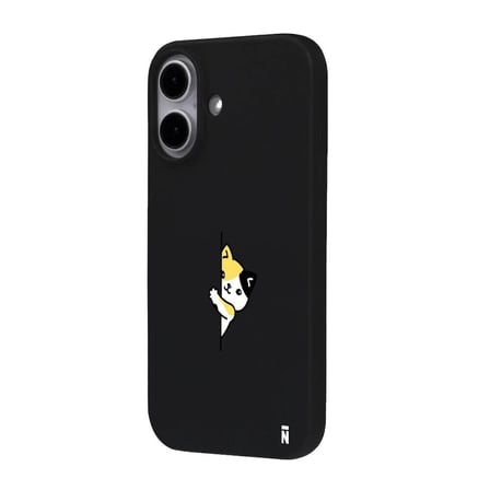 iPhone 16 Plus Siyah Lansman Renkli Silikon Cat Lover Kedi Tasarımlı Kılıf