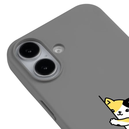 iPhone 16 Plus Gri Lansman Renkli Silikon Cat Lover Kedi Tasarımlı Kılıf