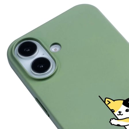 iPhone 16 Plus Yeşil Lansman Renkli Silikon Cat Lover Kedi Tasarımlı Kılıf
