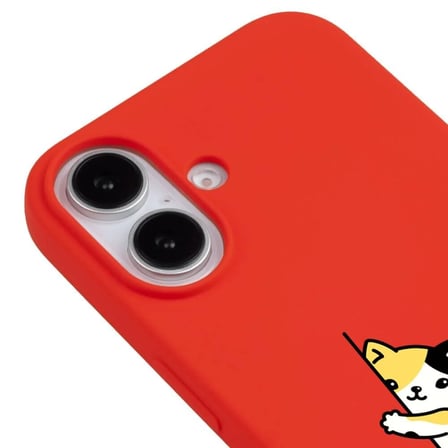 iPhone 16 Plus Kırmızı Lansman Renkli Silikon Cat Lover Kedi Tasarımlı Kılıf