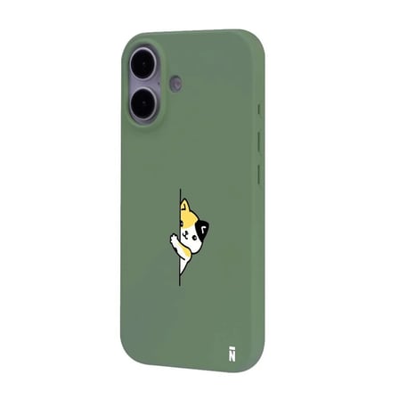 iPhone 16 Yeşil Lansman Renkli Silikon Cat Lover Kedi Tasarımlı Kılıf