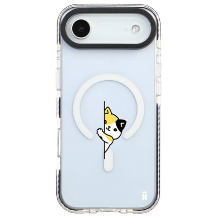 iPhone 17 Air Yanları Siyah Magsafe Arty Şeffaf Cat Lover Kedi Tasarımlı Premium Kılıf