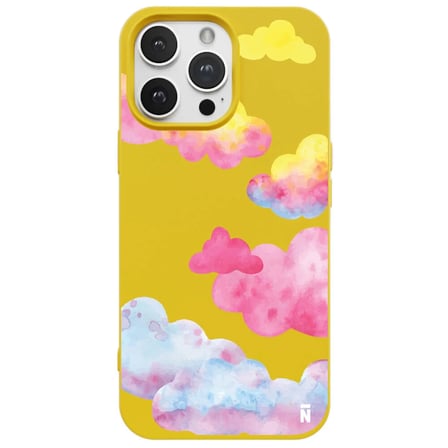 iPhone 11 Pro Sarı Lansman Renkli Silikon Colorful Bulut Tasarımlı Kılıf