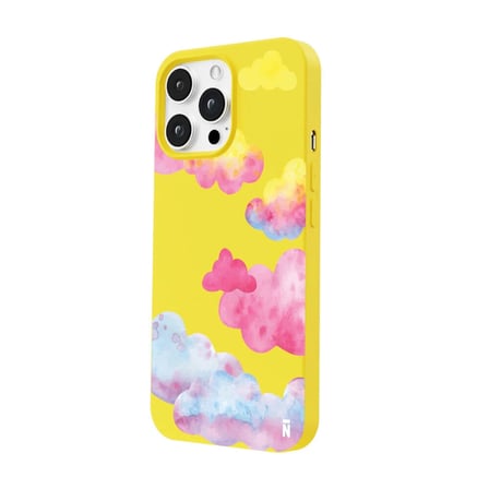 iPhone 11 Pro Sarı Lansman Renkli Silikon Colorful Bulut Tasarımlı Kılıf