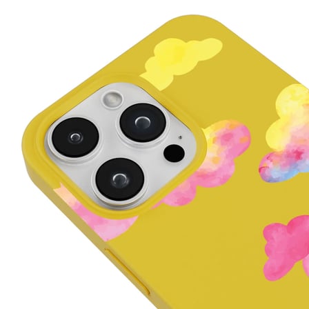 iPhone 11 Pro Sarı Lansman Renkli Silikon Colorful Bulut Tasarımlı Kılıf