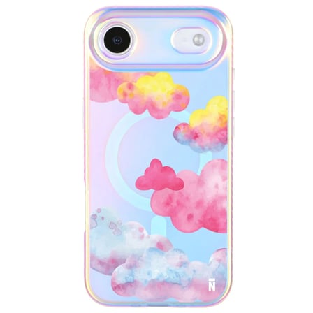 iPhone 17 Air Hologram Magsafe Colorful Bulut Tasarımlı Premium Telefon Kılıf