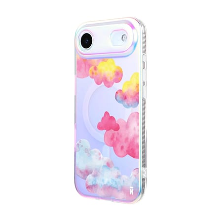 iPhone 17 Air Hologram Magsafe Colorful Bulut Tasarımlı Premium Telefon Kılıf