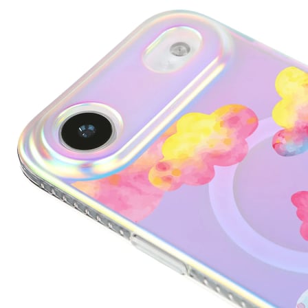 iPhone 17 Air Hologram Magsafe Colorful Bulut Tasarımlı Premium Telefon Kılıf