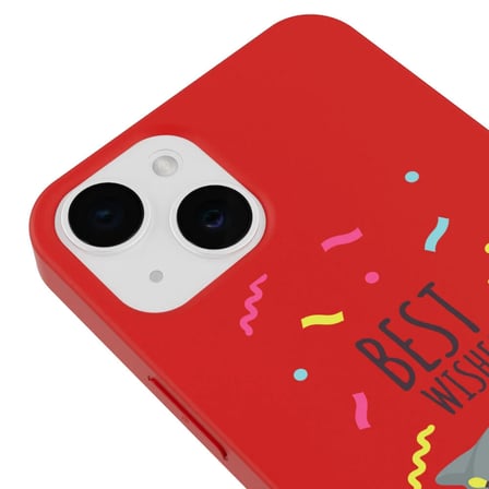 iPhone 11 Kırmızı Lansman Renkli Silikon Best Wishes Kedi Tasarımlı Kamera Korumalı Telefon Kılıf