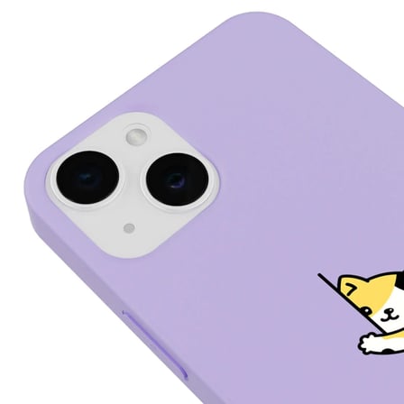 iPhone 15 Lila Lansman Renkli Silikon Cat Lover Kedi Tasarımlı Kamera Korumalı Telefon Kılıf