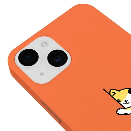 iPhone 14 Turuncu Lansman Renkli Silikon Cat Lover Kedi Tasarımlı Kamera Korumalı Telefon Kılıf