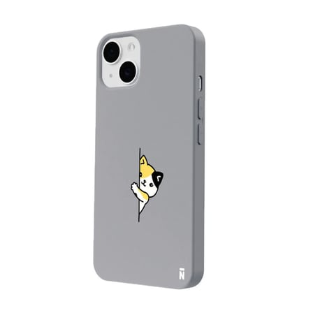 iPhone 13 Gri Lansman Renkli Silikon Cat Lover Kedi Tasarımlı Kamera Korumalı Telefon Kılıf