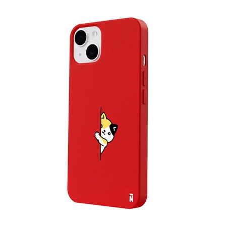 iPhone 13 Kırmızı Lansman Renkli Silikon Cat Lover Kedi Tasarımlı Kamera Korumalı Telefon Kılıf