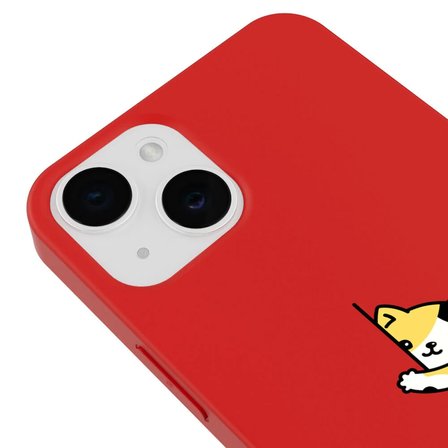 iPhone 13 Kırmızı Lansman Renkli Silikon Cat Lover Kedi Tasarımlı Kamera Korumalı Telefon Kılıf