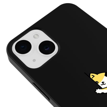 iPhone 11 Siyah Lansman Renkli Silikon Cat Lover Kedi Tasarımlı Kamera Korumalı Telefon Kılıf