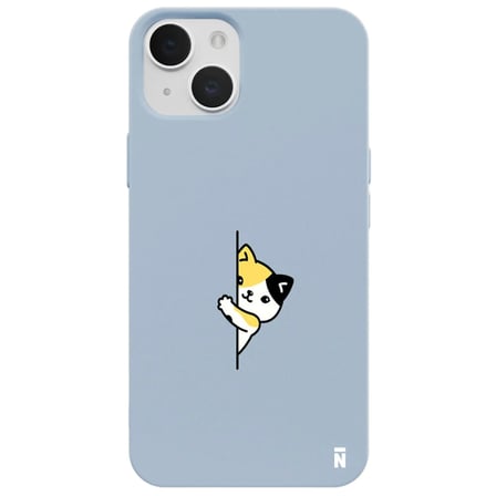 iPhone 15 Plus Mavi Lansman Renkli Silikon Cat Lover Kedi Tasarımlı Kamera Korumalı Telefon Kılıf