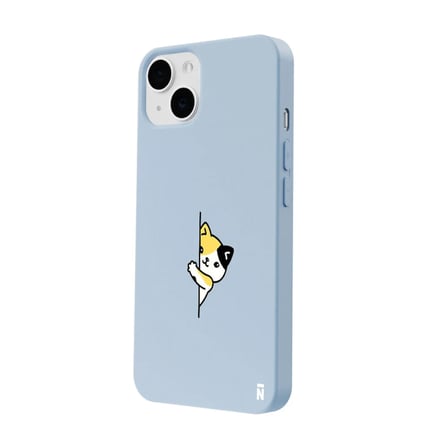 iPhone 15 Plus Mavi Lansman Renkli Silikon Cat Lover Kedi Tasarımlı Kamera Korumalı Telefon Kılıf