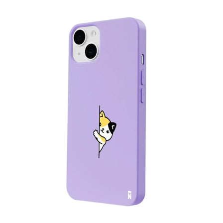 iPhone 15 Plus Lila Lansman Renkli Silikon Cat Lover Kedi Tasarımlı Kamera Korumalı Telefon Kılıf