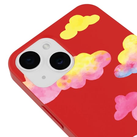 iPhone 11 Kırmızı Lansman Renkli Silikon Colorful Bulut Tasarımlı Kamera Korumalı Telefon Kılıf