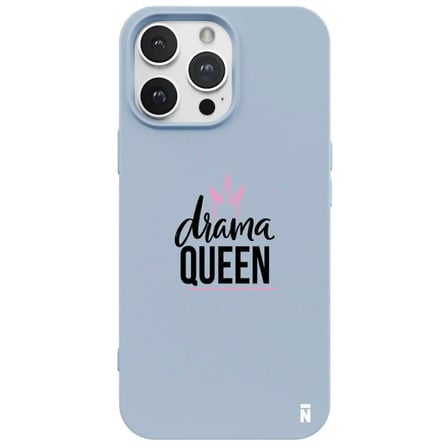iPhone 16 Pro Max Mavi Lansman Renkli Silikon Drama Queen Tasarımlı Premium Kılıf