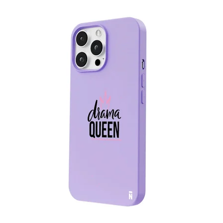 iPhone 15 Pro Max Lila Lansman Renkli Silikon Drama Queen Tasarımlı Premium Kılıf