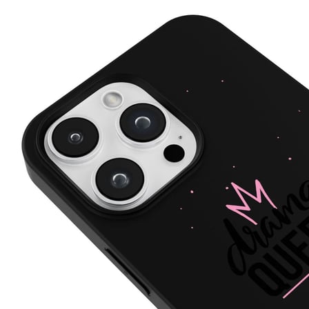 iPhone 13 Pro Max Siyah Lansman Renkli Silikon Drama Queen Tasarımlı Premium Kılıf