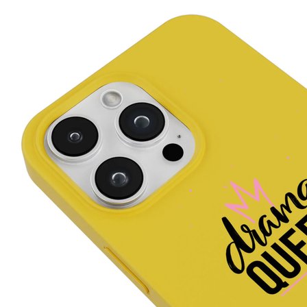 iPhone 11 Pro Max Sarı Lansman Renkli Silikon Drama Queen Tasarımlı Premium Kılıf