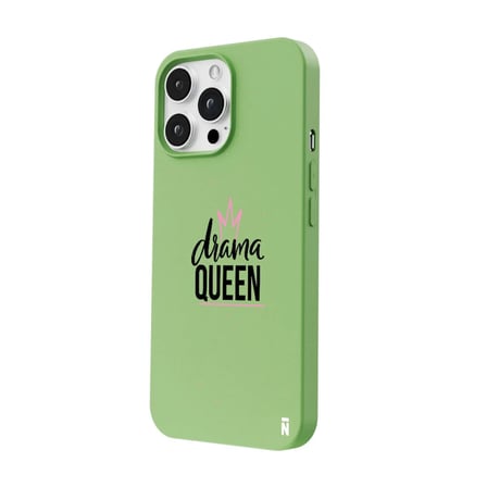 iPhone 15 Pro Yeşil Lansman Renkli Silikon Drama Queen Tasarımlı Premium Kılıf